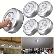 Resim LED Dokunmatik Işık Yuvarlak, 3 Led Kablosuz Dolap Gece Işıkları, Koridor Banyo Yatak Odası Mutfak Dolap Merdiven Ev Dekorasyonu RV Aydınlatma, Pilsiz RV Dış Aydınlatma 