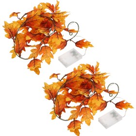 Resim Youtek 2 Paket Kış Bahar Dekorasyon Işıkları - Akçaağaç Yaprağı Şekli Led Işık Zinciri, 2.2m 20 Işık, Sürekli Ve Yanıp-sönen Mod, 3xaa Pil Gerekli Pil Dahil Değil 