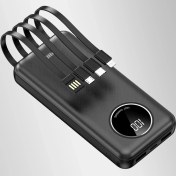 Resim Phixi 5in1 Dahili Kablolu Powerbank 5 Çıkışlı LCD Ekran 20.000MAH Taşınabilir Şarj Aleti Slım 