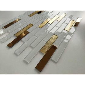 Resim MozaiKristaL Mutfak Tezgah Arası Ve Iç Dekorasyon Için 20x98x4mm Kristal Mozaik. ( 1 Koli = 1 M2 Fiyatıdır ) 