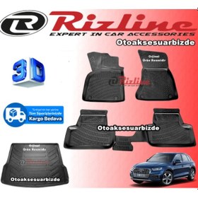 Resim Audi Q5 3D Paspas + 3D Bagaj Havuzu Siyah 2015-2020 Arası Rizline 