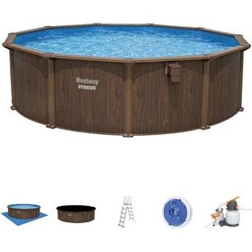 Resim Bestway 561cu Hydrium Çelik Duvarlı Prefabrik Yer Üstü Havuz Seti 4,88 M X 1,32 M 