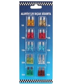 Resim Yalova Oto Aksesuar Autokit Bıçak Sigorta Mini 10 Adet - 5 7,5 10 15 20 25 30 40 Amper 