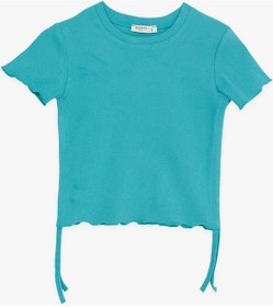 Resim Breeze Kız Çocuk Tişört Yanları Büzgülü 8-14 Yaş, Mint Yeşili-Mint Yeşili Mint 