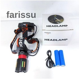 Resim 30w Gücünde Şarjlı Kafa Lambası 2000 Lümen, Zoom Odaklı, 4 Mod, Su Geçirmez Siyah 