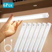 Resim 6 Adet Sensörlü Dolap Işıkları, LED Dolap Işıkları, USB Şarj Edilebilir, Tezgah Altı Aydınlatma, Mutfak, Yatak Odası, Dolap, Lavabo için 