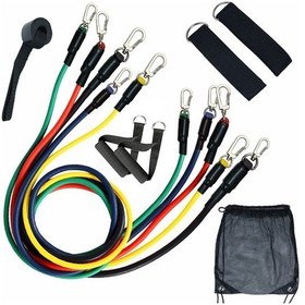 Resim 11 Parça Lateks Egzersiz Bandı Çekme Halatı Egzersiz Seti 