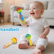 Resim Titreşimli ve Zil Sesli Bebek Titrek Oyuncak - İnce Motor Becerileri Kavrama Eğitici, Toksik Olmayan Duyusal Öğrenme Hediyesi, 0-3 Yaş İçin Güvenli, Mavi, Sarı veya Turuncu Çan - Dayanıklı ABS Reçine, Kolay Temizlenebilir Malzeme 