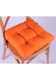 Resim Altınpamuk Altınpamuk Lina Pofidik Turuncu Sandalye Minderi Özel Dikişli Bağ 