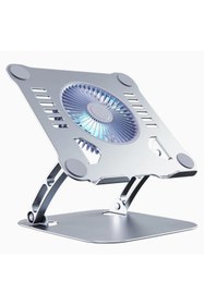 Resim Delixa Hobimtek HT-02 Metal Laptop Standı Yükseklik Ayarlı Fanlı Premium Serisi Notebook Tutucu Alüminyum M 