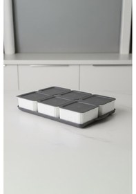 Resim Atbyhome Valverdi - 6'lı 13 Parça Plastik Kahvaltılık Kahvaltı Seti Sunum Seti Gri Tepsili Gri 