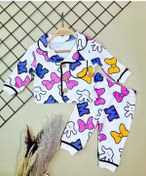 Resim Sparrow Laurel Unisex Bebek Minnie Harf Baskılı Alt Üst Gecelik Takımı, Önden Düğmeli Pijama Takımı (6-24 Ay) 