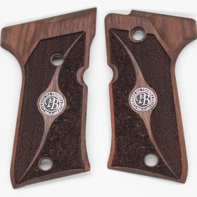 Resim Beretta 92 Fs Compact Sarı Metal Arma Pb Ceviz Ahşap Tabanca Kabzesi 
