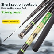 Resim Kısa Bölge Pivot Olta Kamışı Karbon Fiber Akış Kamışı 28 Tensiyon El Kamışı 3.6m-7.2m Güçlü Düz Kolay Yakalama Büyük Oyun Küçültülebilir 72cm İyi Depolama Kullanımı Kolay Balık ve Bas 