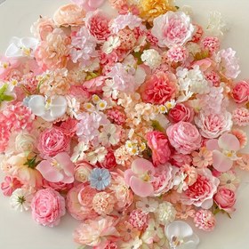 Resim Simüle Edilmiş Küçük Çiçekler DIY El Yapımı Düğün Malzemeleri Paketi ile Karıştırılmış - El Yapımı Saç Süsleri, Çiçek Halkaları için Yapay Çiçek Başlıkları 