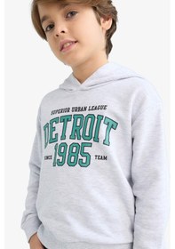 Resim Defacto Kapüşonlu Baskılı Gri Erkek Çocuk Sweatshirt F2846a8/gr400 Gri 