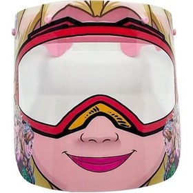 Resim Elsa Kız Çocuk Oynar Başlıklı Yüz Koruyucu Siperlik Koruma Çok Renkli 