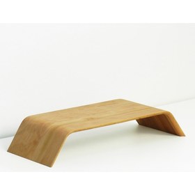 Resim Fagus Wood Dayanıklı Ağaç Monitör Ayağı ve Yükseltici Bilgisayar Standı 