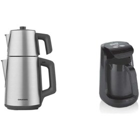 Resim Grundig İnox Çay Makinesi ve Schafer Türk Kahve Makinesi 