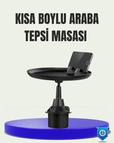 Resim Mey İthalat 360 Döner Araç Bardaklık Tepsisi Geniş Yemek Alanlı Telefon Standlı 