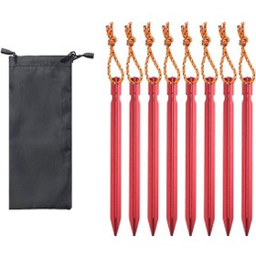 Resim Suntek 8 Adet Çadır Kazıkları Çöl Dış Mekan Kırmızı Kırmızı 