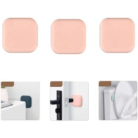 Resim Microcase Darbe Önleyici Yapışkanlı Silikon Kapı Kolu Stoperi Tamponu Kare Tasarım - Al5004 3 Adet 
