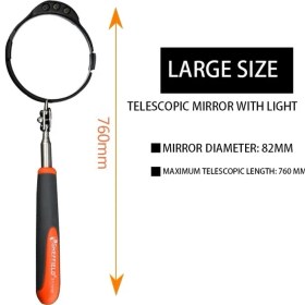 Resim Xiyu Shop 82 mm Uzunluk Stili 5.5mm Araba Teleskopik Muayene Aynası Muayene Lensi, Yuvarlak 360 ° Ayna Onarım Aleti, Aydınlatmalı, Araba Şasi Muayenesinde Kullanılır (Yurt Dışından) 