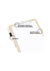 Resim Sekreterlik,a5 Küçük Boy,kapaksız,a5 Clipboard Vegan Suni Deri,17,5x24,5 Cm.,bej 