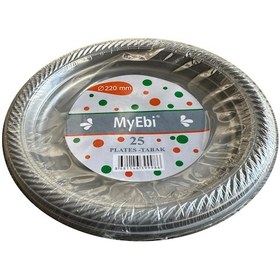 Resim Roll-up Kullan At Renkli Gri Parti Davet Plastik Tabak - 22 Cm. - 25 Adetlik 10 Paket 