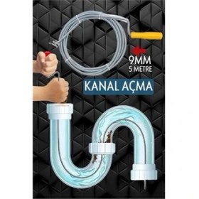 Resim Profesyonel Kanal Açma Sprali Kanal Gider Tıkanık Açıcı 5 mt ( Lisinya ) 