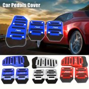 Resim Anti-Slip Alüminyum Araba Ped Seti - Otomatik/Manuel Şanzıman İçin Uygun, Parlatılmış Bitiş, Alüminyum Alaşım Brak Gaz Pedleri, Kılavuz Ped Kapakları, Evrensel Ayak Pedleri Yedek Parçaları 