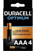 Resim Duracell Optimum Alkalin Pil AAA 4'' lü Paket 