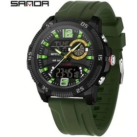 Resim Oldfriend Sanda Erkek Elektronik Spor Saati Yeşil Ordu Çok Fonksiyonlu Adım Sayar Metronom Pusula Diğer 