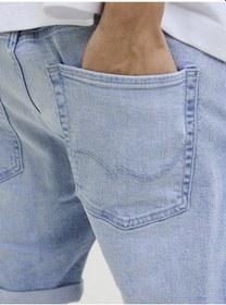 Resim Jack & Jones Jack Jones Erkek Likralı Siyah Kot Şort 12269612 Mavi 