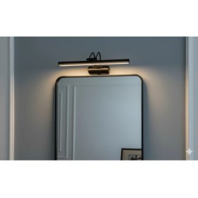 Resim Yurdugül Siyah Kasa Gün Işığı Banyo Duvar Ayna Tablo Aydınlatması Flüt Aplik Kuğu Aplik 