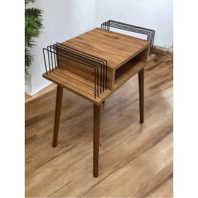 Resim Akıs Home Plak ve Pikap Sehpası 2 Li Atlantik Çam Ahşap Ayaklı 