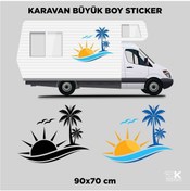 Resim Run Grafik Shop KARAVAN PALMİYE GÜNEŞLİ STİCKER 
