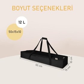 Resim Haegs Taşıma Çantası, Çok Amaçlı Küçük Alet Çantası, Fermuarlı Dayanıklı, Kamp Malzemeleri Saklama Çantası, 12L (50 x 15 x 10 cm) Siyah 