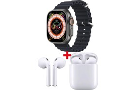 Resim Normadia Ultra Akıllı Saat ve Bluetooth Kulaklık Seti - Siyah ve Beyaz Renkler 