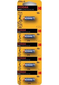 Resim Kodak Max 27A 12V Kartela Super Alkalin Pil 5'li 