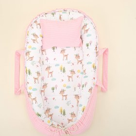 Resim Babynest ve Yastık - Çift Taraflı - Koyu Pembe Örgü - Ceylan 