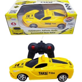 Resim Duman Oyuncak Uzaktan Kumandalı Pilli Hızlı Taksi 1:24 Full Fonksiyon 