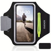 Resim GUZACK Kulaklık Kılıfı ile Koşu Telefon Tutucu, Koşu Kol Bandı, iPhone 15/14/13/12/11, Pro Max/Plus/XR/XS için Uygun, Galaxy S23/S22/S21 için Evrensel Mobil Kol Bandı Anahtar Cebi ve Kart Yuvasıyla 