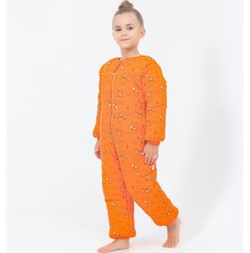 Resim Cantoy Kız Erkek Çocuk Kalın Elyaf Dolgulu Premium Kalite 2.5 Tog Desenli Uyku Tulumu Turuncu 