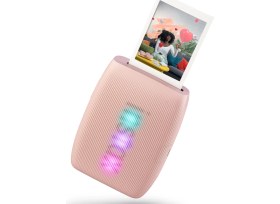 Resim Fujifilm Instax Mini Link 3 Pembe Akıllı Telefon Yazıcısı Beyaz Çanta Deri Albüm ve 20'li Mini Film 