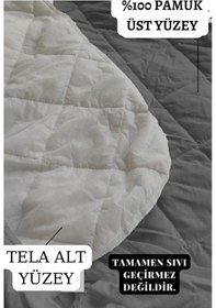 Resim Ely Parker Sessiz Alez Yatak Koruyucu Kapitoneli Pamuk Fitted Tek Çift Kişilik Bebek Alezi ELYPRKR00580 Gri 