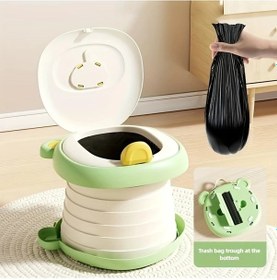 Resim Chuangyinshop Yeni Katlanabilir Karavan Tuvaleti Yeşil Emici Pedli Taşınabilir Potty Sandalye Kamp Seyahat İçin 