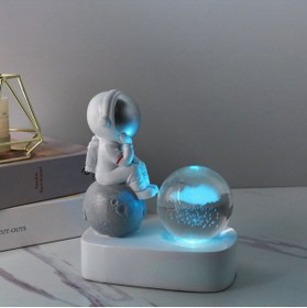 Resim nesever store Beyaz Ayda Astronot Masa Lambası, 12x11, Sürpriz Hediye ile güzel ışık sağlar 