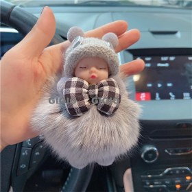 Resim Silver1 Gıoıo Yeni Ipek Eşarp Anahtarlık Kişiselleştirilmiş Inci Papyon Çanta Çekicilik Dokuma Anahtarlık (Yurt Dışından) 