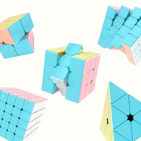 Resim Hız Küpü 2x2 3x3 4x4 5x5 Macron Serisi Çıkartma Yok Pürüzsüz Eğitici Oyuncaklar Çocuklar için Bulmaca Oyuncakları Belirtilen Yarış Çocuk Oyuncak Puzzle Küp Hediye Kutusu Noel, Cadılar Bayramı, Şükran Günü Hediyeleri 
